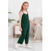 imageGORLYA Girls Sleeveless Casual Jumpsuit Rompers Straight Wide Leg Pants Outfits for 414TGreen