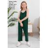 imageGORLYA Girls Sleeveless Casual Jumpsuit Rompers Straight Wide Leg Pants Outfits for 414TGreen
