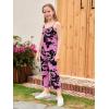 imageGORLYA Girls Sleeveless Casual Jumpsuit Rompers Straight Wide Leg Pants Outfits for 414TPurple Print