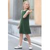imageGORLYA Girls Summer Casual Loose Tank Swing Midi Cute Shift Dress with Pockets for 414T KidsGreen