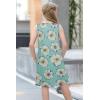 imageGORLYA Girls Summer Casual Loose Tank Swing Midi Cute Shift Dress with Pockets for 414T KidsGreen Flower