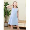 imageGORLYA Girls Summer Casual Loose Tank Swing Midi Cute Shift Dress with Pockets for 414T KidsLight Blue