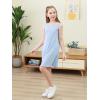 imageGORLYA Girls Summer Casual Loose Tank Swing Midi Cute Shift Dress with Pockets for 414T KidsLight Blue