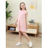 imageGORLYA Girls Summer Casual Loose Tank Swing Midi Cute Shift Dress with Pockets for 414T KidsPink Stripe