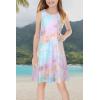 imageGORLYA Girls Summer Casual Loose Tank Swing Midi Cute Shift Dress with Pockets for 414T KidsPink Tiedye