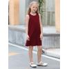 imageGORLYA Girls Summer Casual Loose Tank Swing Midi Cute Shift Dress with Pockets for 414T KidsWine Red