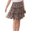 imageGORLYA Girls Ruffle Floral Boho Flowy Cute Tiered Short Mini Skater Skirts 414TBlack Print