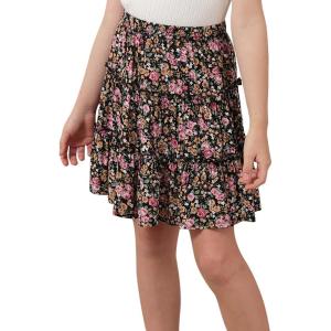 imageGORLYA Girls Ruffle Floral Boho Flowy Cute Tiered Short Mini Skater Skirts 414TRedyellow Floral