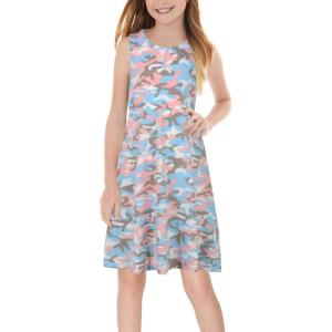 imageGORLYA Girls Summer Casual Loose Tank Swing Midi Cute Shift Dress with Pockets for 414T KidsPink Camouflage