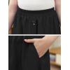 imageGORLYA Girls ALine Elastic High Waist Pleated Swing Maxi Skirt with Pockets for 414TBlack