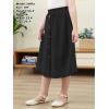 imageGORLYA Girls ALine Elastic High Waist Pleated Swing Maxi Skirt with Pockets for 414TBlack