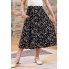 imageGORLYA Girls ALine Elastic High Waist Pleated Swing Maxi Skirt with Pockets for 414TBlack Print