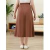 imageGORLYA Girls ALine Elastic High Waist Pleated Swing Maxi Skirt with Pockets for 414TBrown
