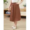 imageGORLYA Girls ALine Elastic High Waist Pleated Swing Maxi Skirt with Pockets for 414TBrown