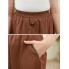 imageGORLYA Girls ALine Elastic High Waist Pleated Swing Maxi Skirt with Pockets for 414TBrown