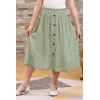 imageGORLYA Girls ALine Elastic High Waist Pleated Swing Maxi Skirt with Pockets for 414TGreen Print