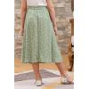 imageGORLYA Girls ALine Elastic High Waist Pleated Swing Maxi Skirt with Pockets for 414TGreen Print