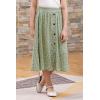 imageGORLYA Girls ALine Elastic High Waist Pleated Swing Maxi Skirt with Pockets for 414TGreen Print
