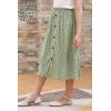 imageGORLYA Girls ALine Elastic High Waist Pleated Swing Maxi Skirt with Pockets for 414TGreen Print