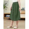 imageGORLYA Girls ALine Elastic High Waist Pleated Swing Maxi Skirt with Pockets for 414TOlive
