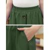 imageGORLYA Girls ALine Elastic High Waist Pleated Swing Maxi Skirt with Pockets for 414TOlive