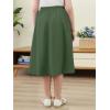 imageGORLYA Girls ALine Elastic High Waist Pleated Swing Maxi Skirt with Pockets for 414TOlive