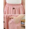 imageGORLYA Girls ALine Elastic High Waist Pleated Swing Maxi Skirt with Pockets for 414TPink