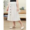 imageGORLYA Girls ALine Elastic High Waist Pleated Swing Maxi Skirt with Pockets for 414TWhite