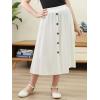 imageGORLYA Girls ALine Elastic High Waist Pleated Swing Maxi Skirt with Pockets for 414TWhite