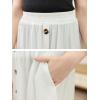 imageGORLYA Girls ALine Elastic High Waist Pleated Swing Maxi Skirt with Pockets for 414TWhite