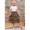 imageGORLYA Girls Boho Casual Elastic High Waist Tiered Ruffle Hem Long Swing Maxi Skirt 414TLeopard