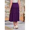 imageGORLYA Girls Boho Casual Elastic High Waist Tiered Ruffle Hem Long Swing Maxi Skirt 414TPurple