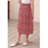 imageGORLYA Girls Boho Casual Elastic High Waist Tiered Ruffle Hem Long Swing Maxi Skirt 414TRed Print