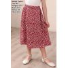 imageGORLYA Girls Boho Casual Elastic High Waist Tiered Ruffle Hem Long Swing Maxi Skirt 414TRed Print