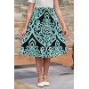 imageGORLYA Girls Boho Casual Elastic High Waist Tiered Ruffle Hem Long Swing Maxi Skirt 414TTeal Print