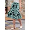 imageGORLYA Girls Boho Casual Elastic High Waist Tiered Ruffle Hem Long Swing Maxi Skirt 414TTeal Print