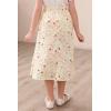 imageGORLYA Girls Boho Casual Elastic High Waist Tiered Ruffle Hem Long Swing Maxi Skirt 414TYellow Print