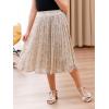 imageGORLYA Girls Chiffon Pleated Elastic High Waist ALine Boho Swing Maxi Long Skirt 414TBeige Floral