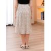 imageGORLYA Girls Chiffon Pleated Elastic High Waist ALine Boho Swing Maxi Long Skirt 414TBeige Floral