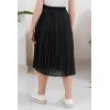 imageGORLYA Girls Chiffon Pleated Elastic High Waist ALine Boho Swing Maxi Long Skirt 414TBlack