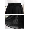 imageGORLYA Girls Chiffon Pleated Elastic High Waist ALine Boho Swing Maxi Long Skirt 414TBlack