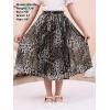 imageGORLYA Girls Chiffon Pleated Elastic High Waist ALine Boho Swing Maxi Long Skirt 414TGray Leopard