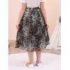 imageGORLYA Girls Chiffon Pleated Elastic High Waist ALine Boho Swing Maxi Long Skirt 414TGray Leopard