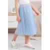 imageGORLYA Girls Chiffon Pleated Elastic High Waist ALine Boho Swing Maxi Long Skirt 414TLight Blue