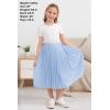 imageGORLYA Girls Chiffon Pleated Elastic High Waist ALine Boho Swing Maxi Long Skirt 414TLight Blue