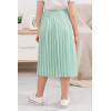 imageGORLYA Girls Chiffon Pleated Elastic High Waist ALine Boho Swing Maxi Long Skirt 414TLight Green