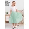 imageGORLYA Girls Chiffon Pleated Elastic High Waist ALine Boho Swing Maxi Long Skirt 414TLight Green