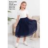imageGORLYA Girls Chiffon Pleated Elastic High Waist ALine Boho Swing Maxi Long Skirt 414TNavy