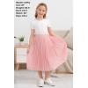 imageGORLYA Girls Chiffon Pleated Elastic High Waist ALine Boho Swing Maxi Long Skirt 414TPink