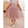imageGORLYA Girls Chiffon Pleated Elastic High Waist ALine Boho Swing Maxi Long Skirt 414TPink Floral